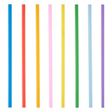 Party Plastic Straws in Assorted Colors, Set of 100