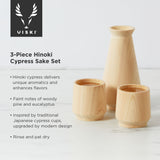 3-Piece Hinoki Cypress Sake Set