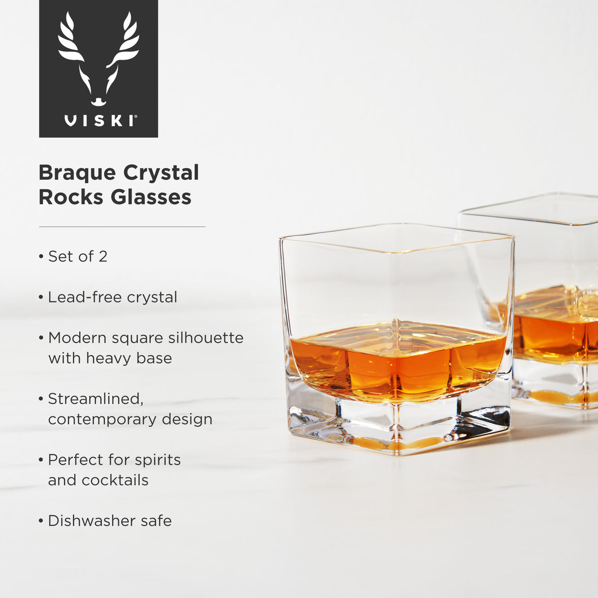 Braque Crystal Rocks Glasses, Set of 2