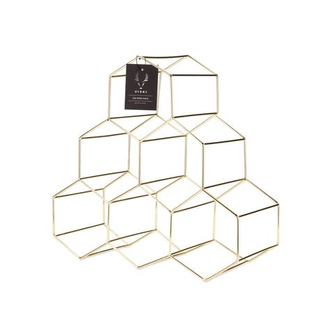 Geo Countertop 6-Bottle Wine Rack in Gold