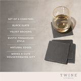 Square Slate Coasters, Set of 4