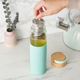 Dana Glass Travel Infuser Mug in Turquoise