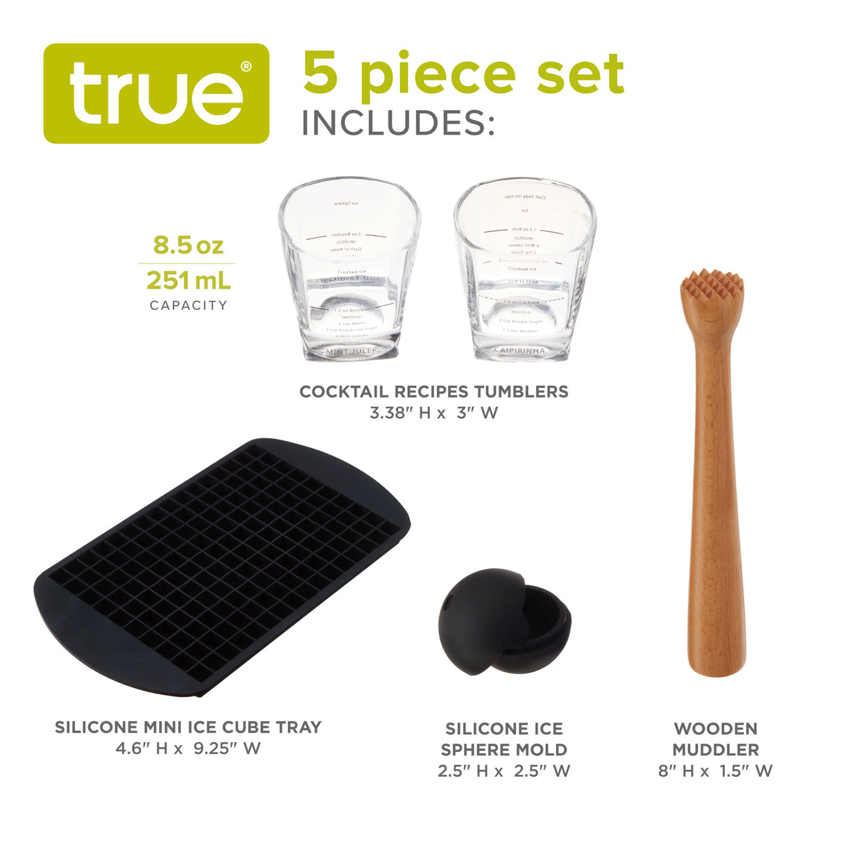 Muddled 5-Piece Mixologist Barware Set