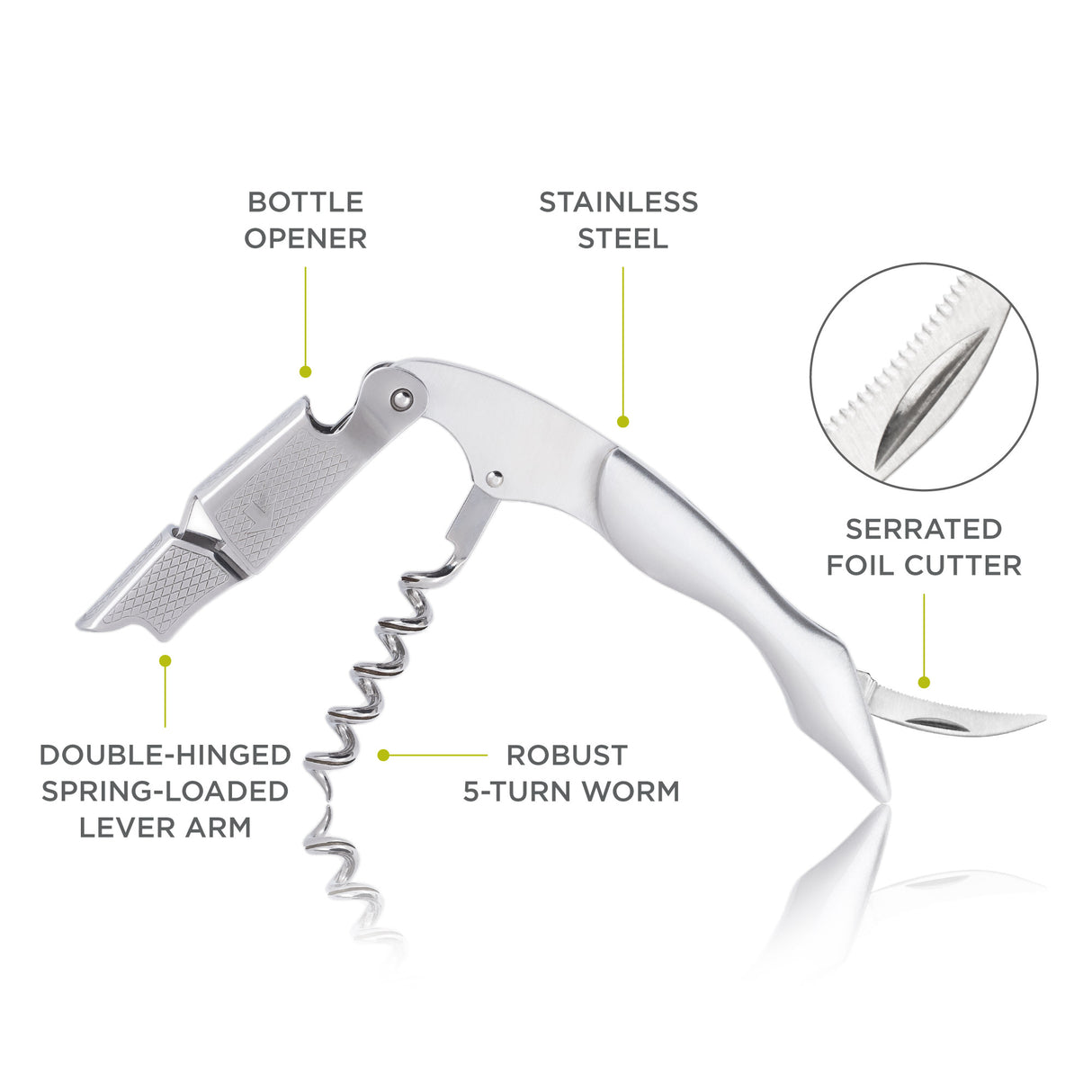 Sommelier Professional Corkscrew in Stainless Steel