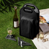 Metro Insulated 2-Bottle Tote Set in Black