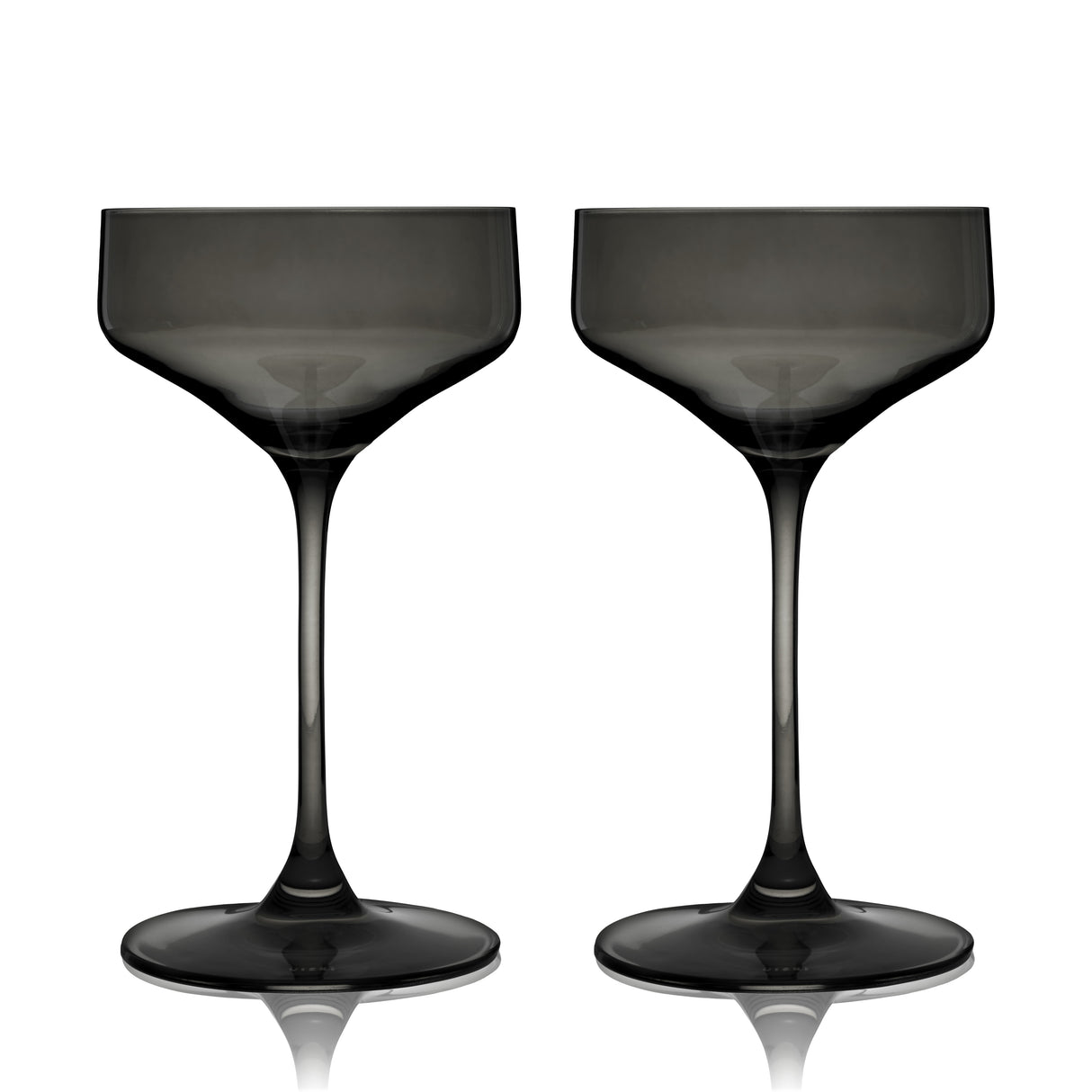 Reserve Nouveau Crystal Coupes in Smoke, Set of 2