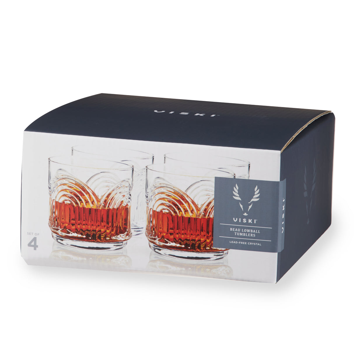 Beau Crystal Lowball Tumblers, Set of 4