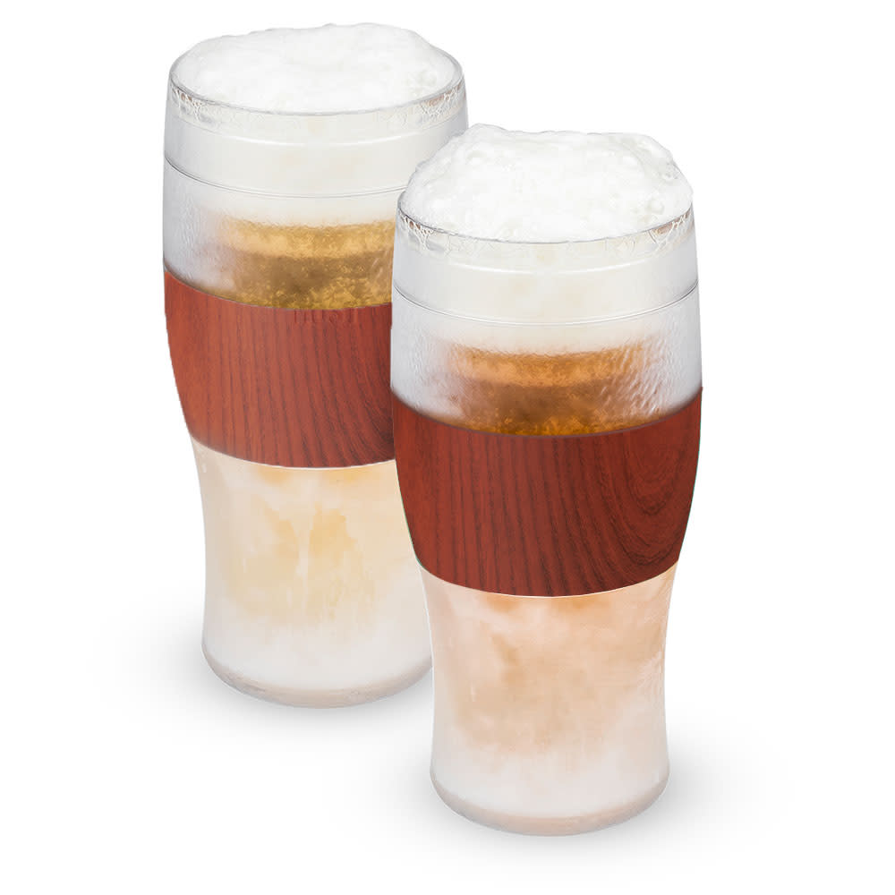 Beer FREEZE Cooling Cup in Wood, Set of 2