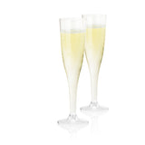 Party Plastic Champagne Flutes in Clear, Set of 12