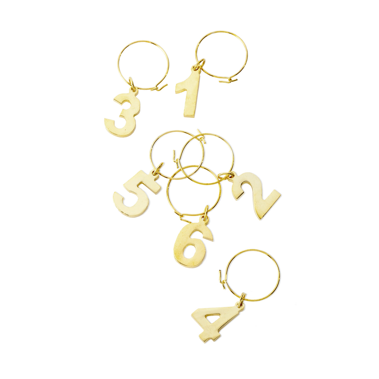 Belmont Wine Charms in Gold, Set of 6