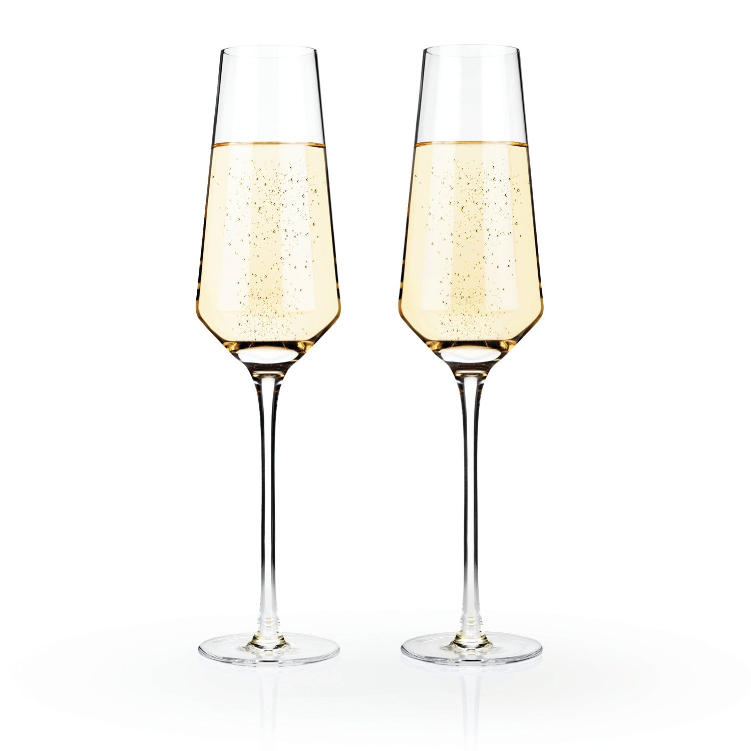 Viski Raye Crystal Angled Champagne Flutes