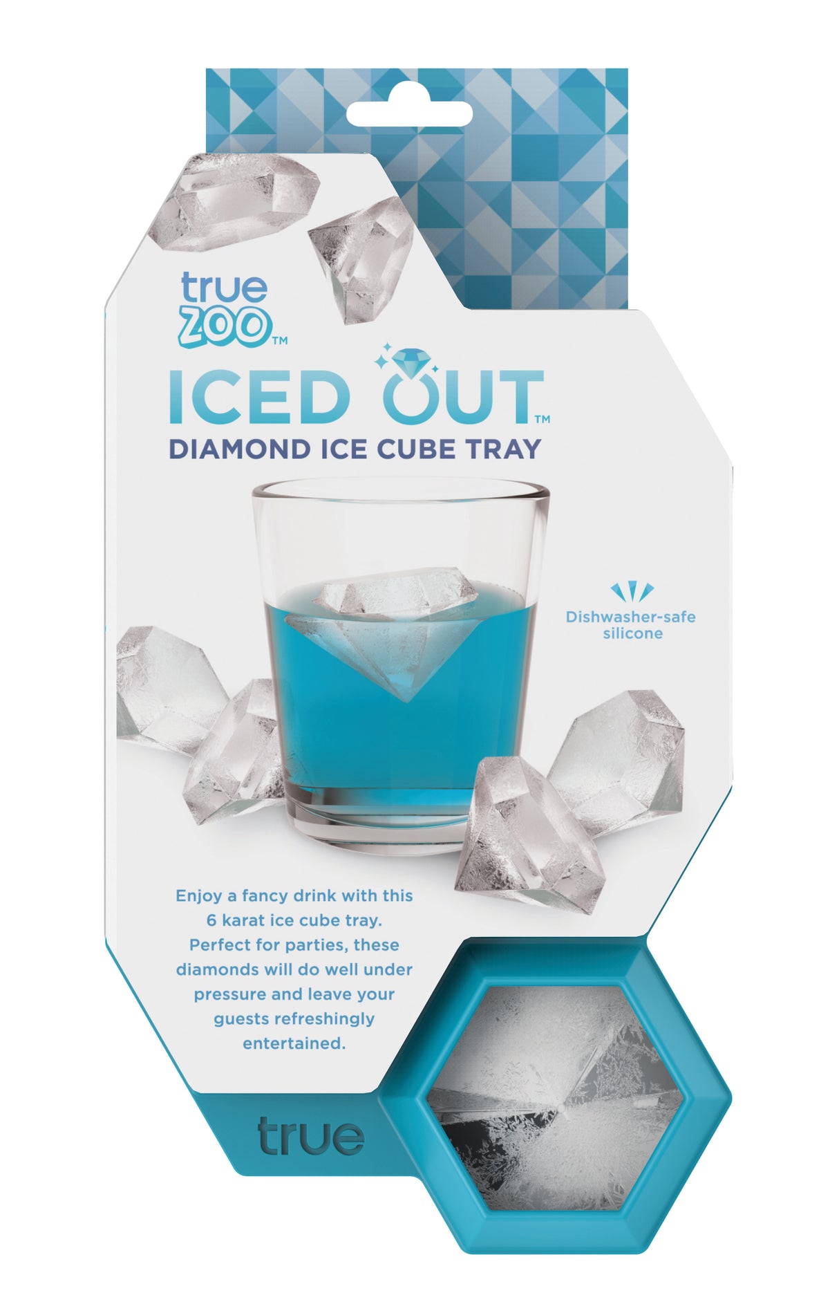 TrueZoo Iced Out Diamond Silicone Ice Cube Tray