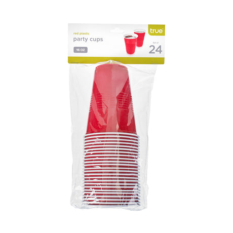 Party 16 oz Plastic Cups in Red, 24ct