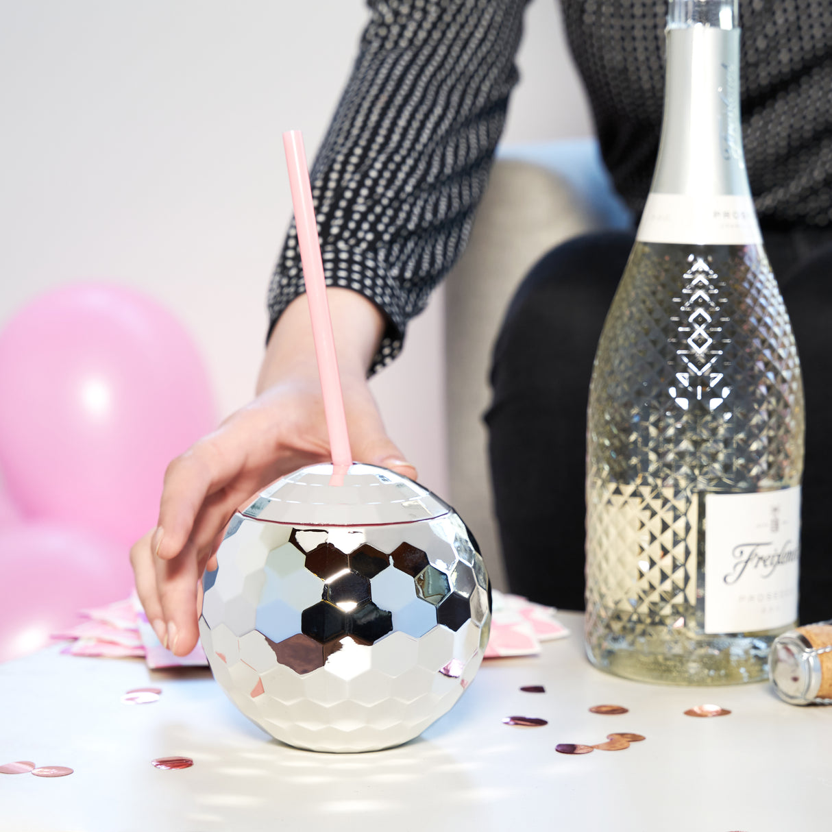 Disco Ball Tumbler in Silver