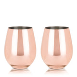 Summit Stemless Wine Glasses in Copper, Set of 2