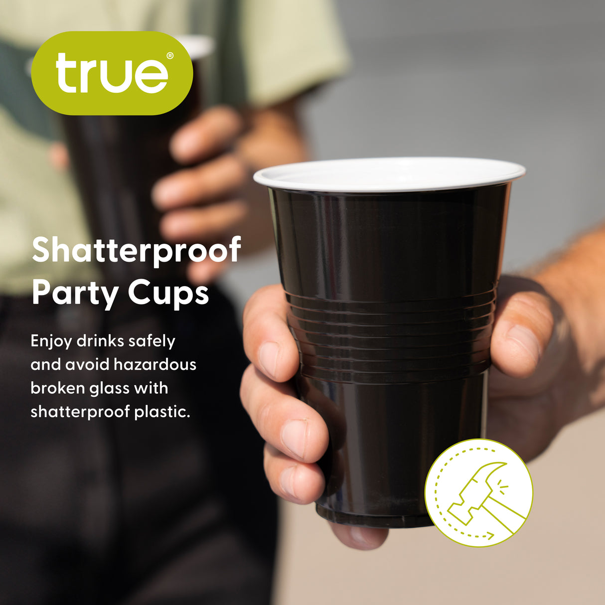 Party 16 oz Plastic Cups in Black, 50ct