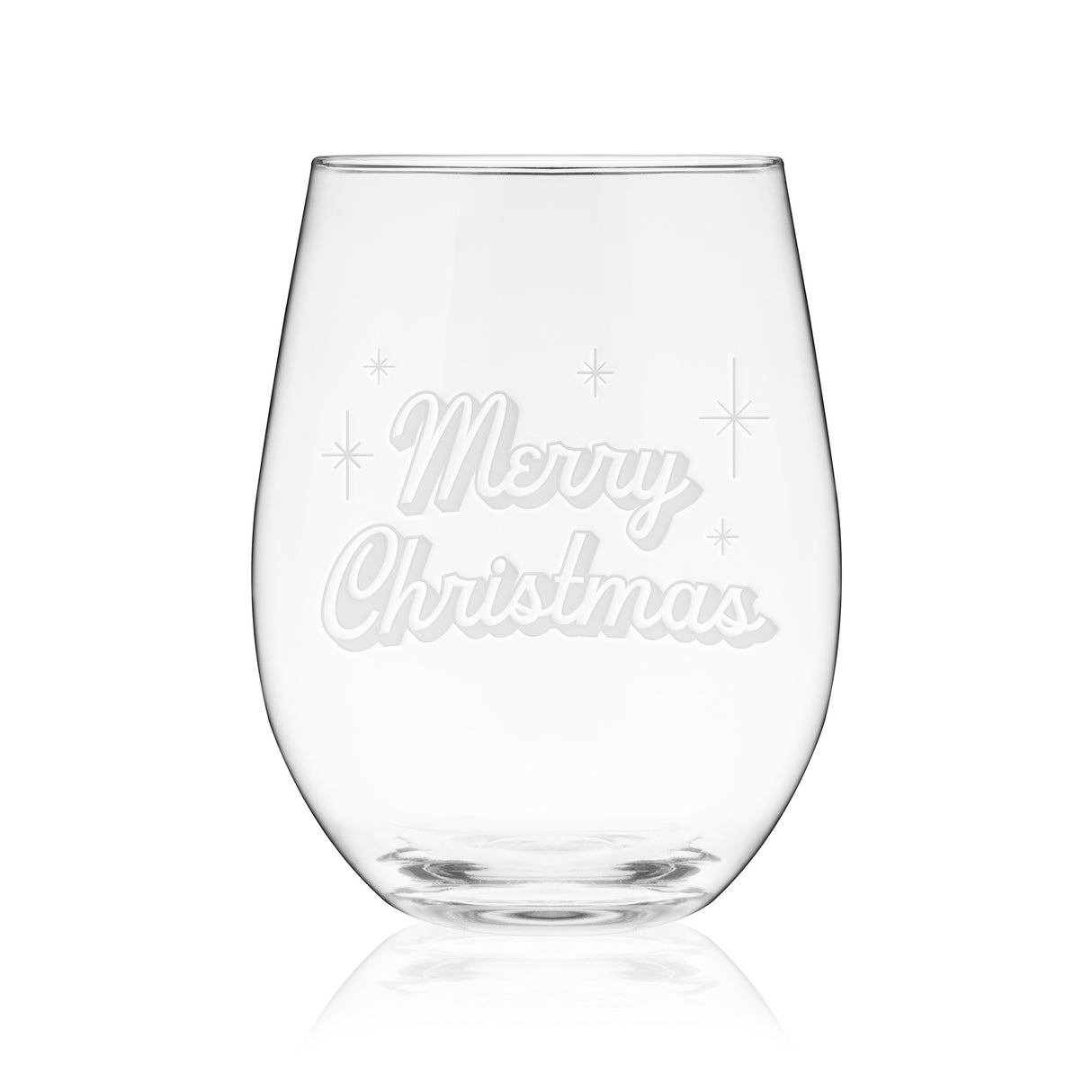 Stemless Wine Glass, Merry Christmas