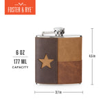 Texas 6 oz Faux Leather Flask