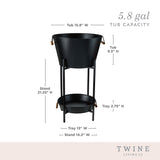 Beverage Tub with Stand & Tray in Black