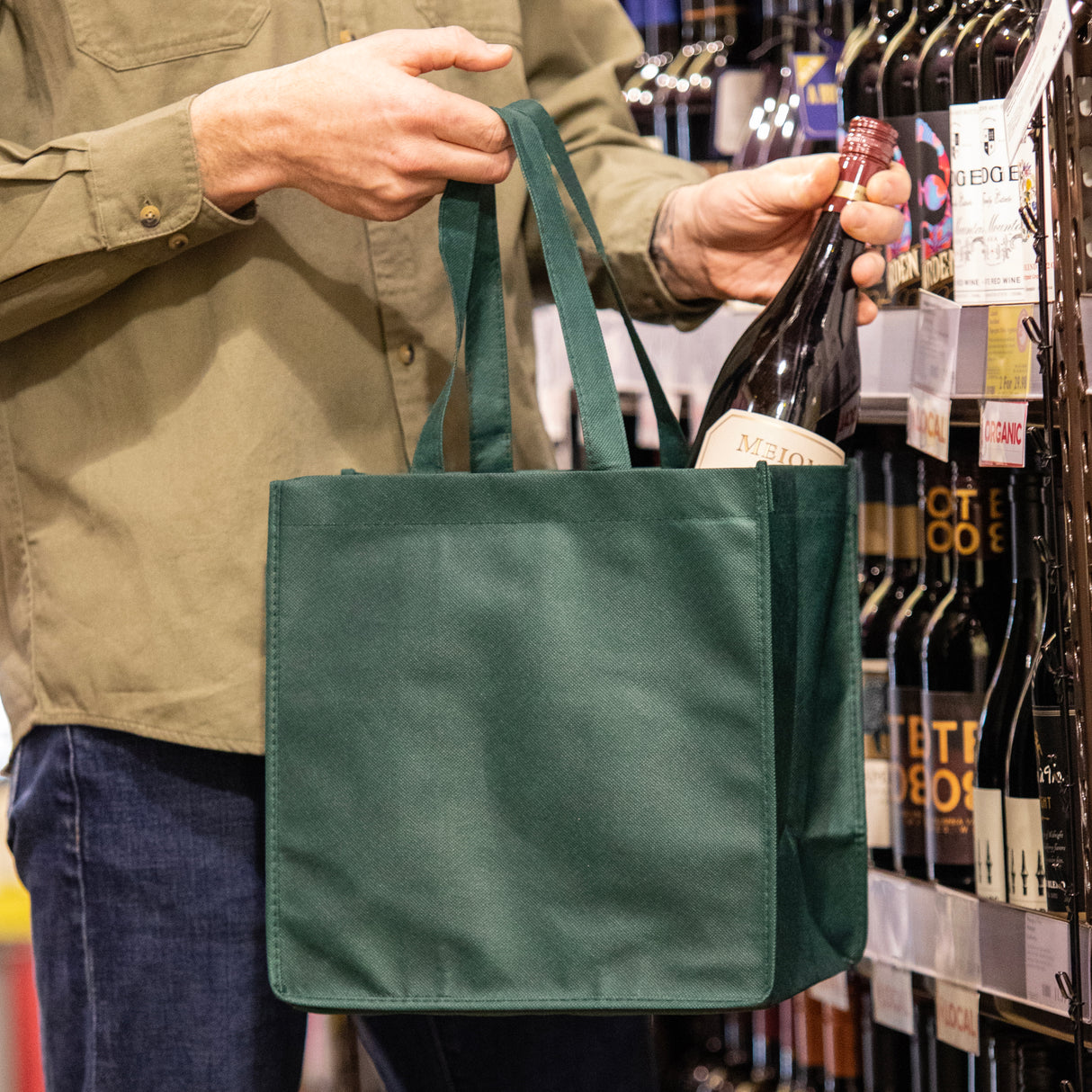 6-Bottle Non-Woven Tote in Green