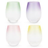 Frosted Ombre Stemless Wine Tumbler in Assorted Colors, Set of 4