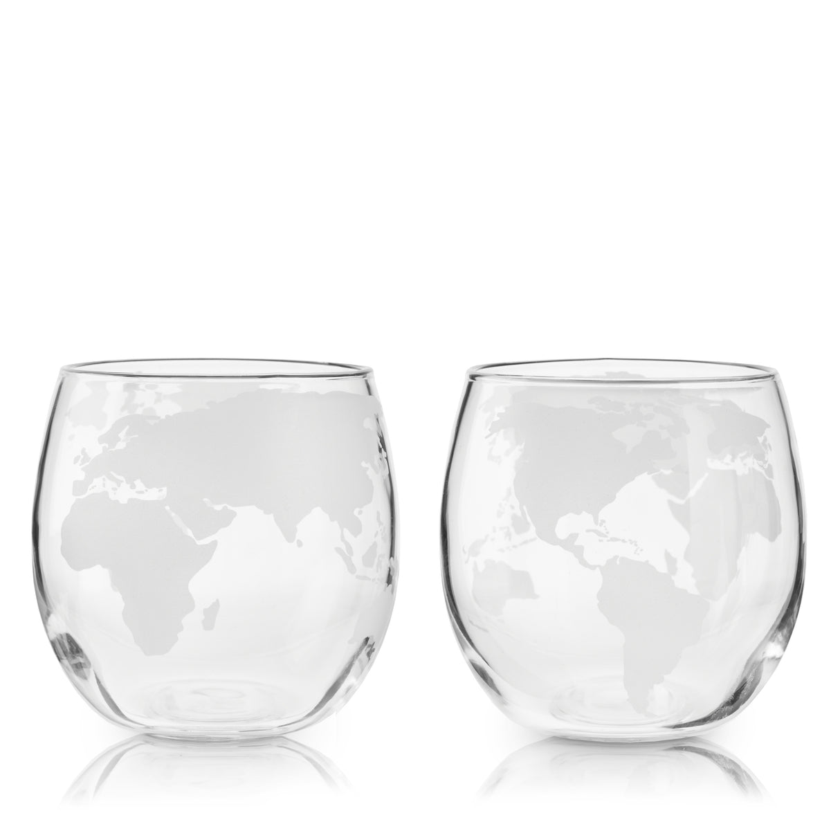 Globe Whiskey Tumblers, Set of 2