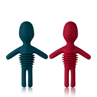 a red and blue toy figures