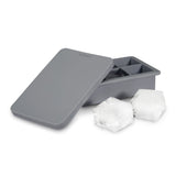 Glacier Whiskey Ice Cube Tray with Lid in Grey