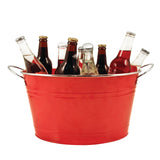 Big Red Galvanized Metal Beverage Tub