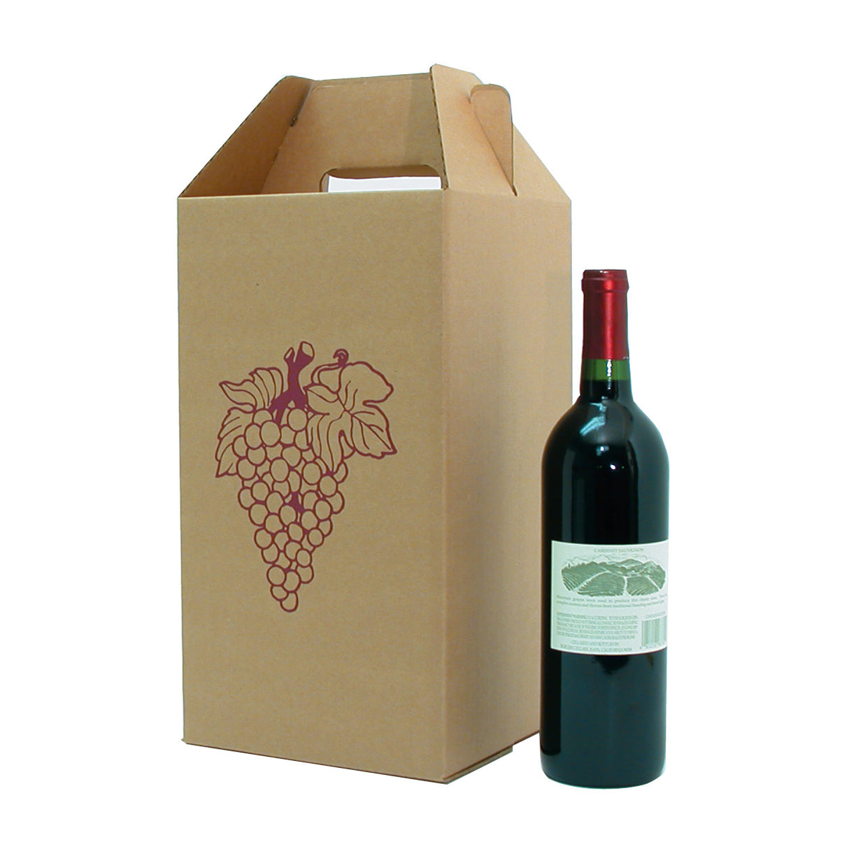 4-Bottle Closing Wine Carryout with Grape Logo