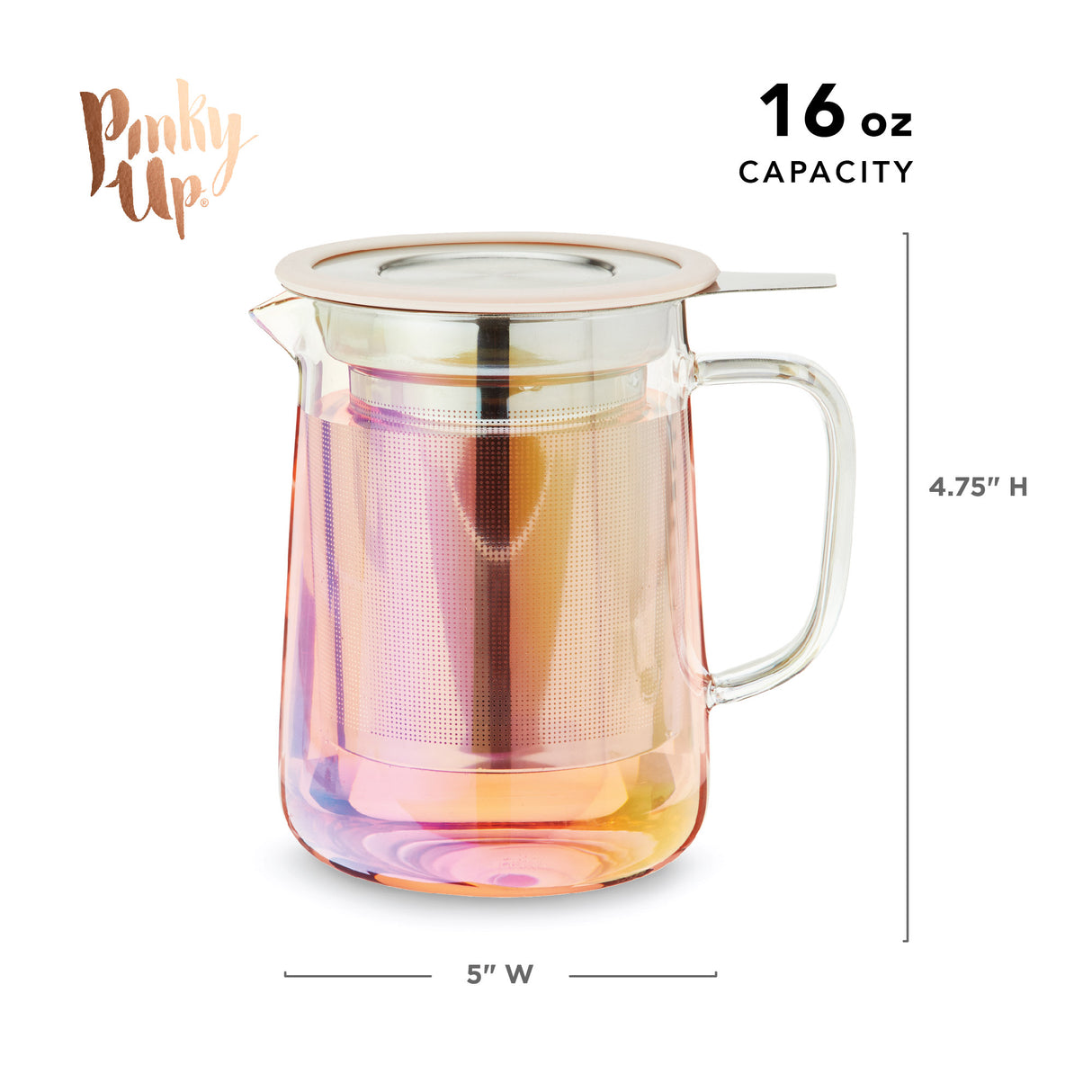 Chas Iridescent Mini Glass Teapot & Infuser