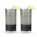 Highball FREEZE Cooling Cup in Tinted Gray, Set of 2