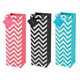 Savoy Chevron Single Bottle Wine Bag in Assorted Colors