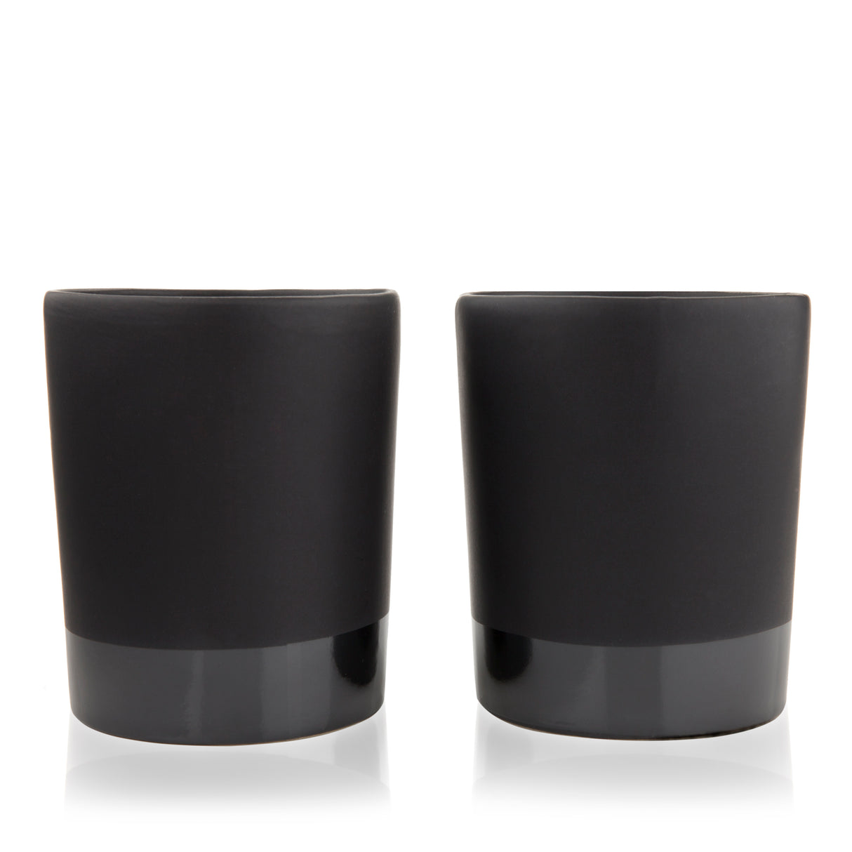 Stoneware Tumblers in Black, Set of 2