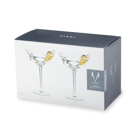 Seneca Crystal Faceted Martini Glasses, Set of 2