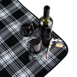 Dine Picnic Blanket in Black Plaid