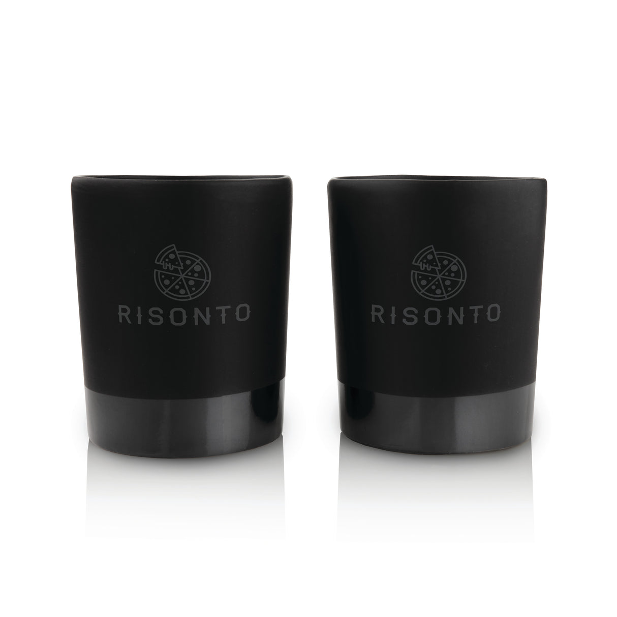 Stoneware Tumblers in Black, Set of 2