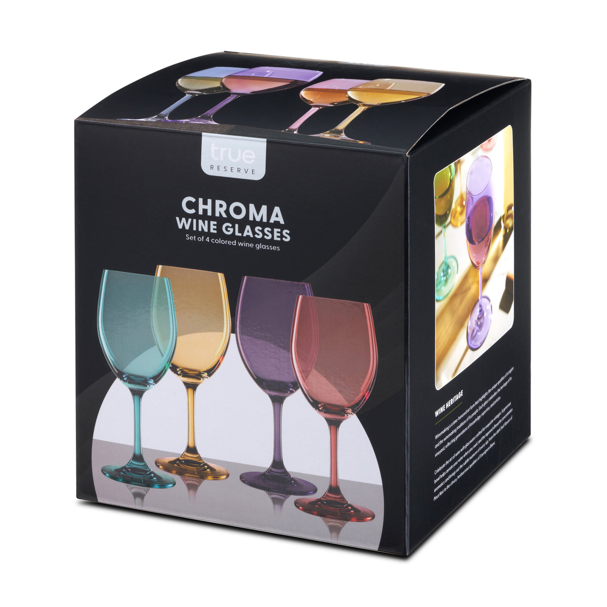 Chroma Colorful Stemmed Wine Glasses, Set of 4