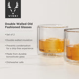 Double Walled Old Fashioned Glasses, Set of 2