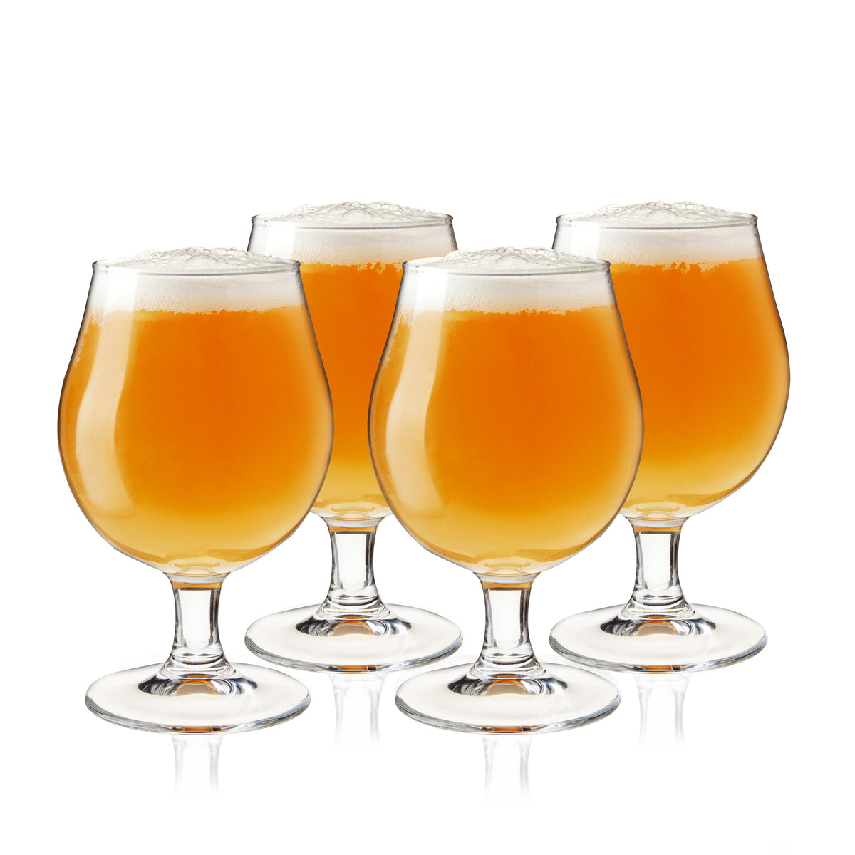 True Classic Tulip Beer Glasses, Sparkling Clear Drinking Glasses for ...