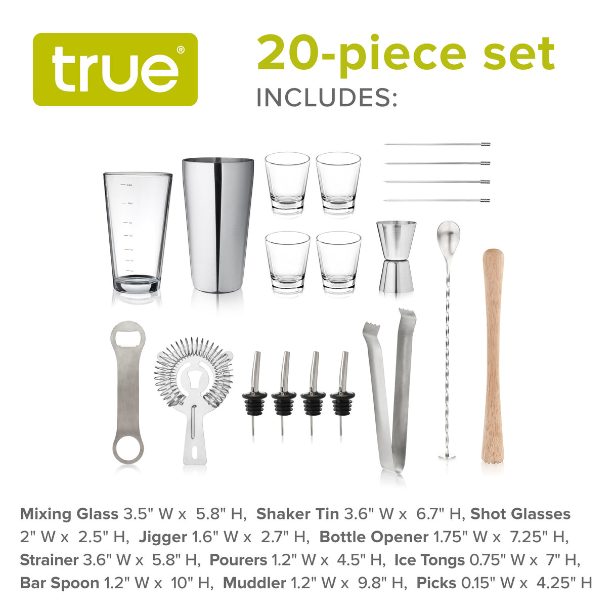 20-Piece Mixologist Barware Set