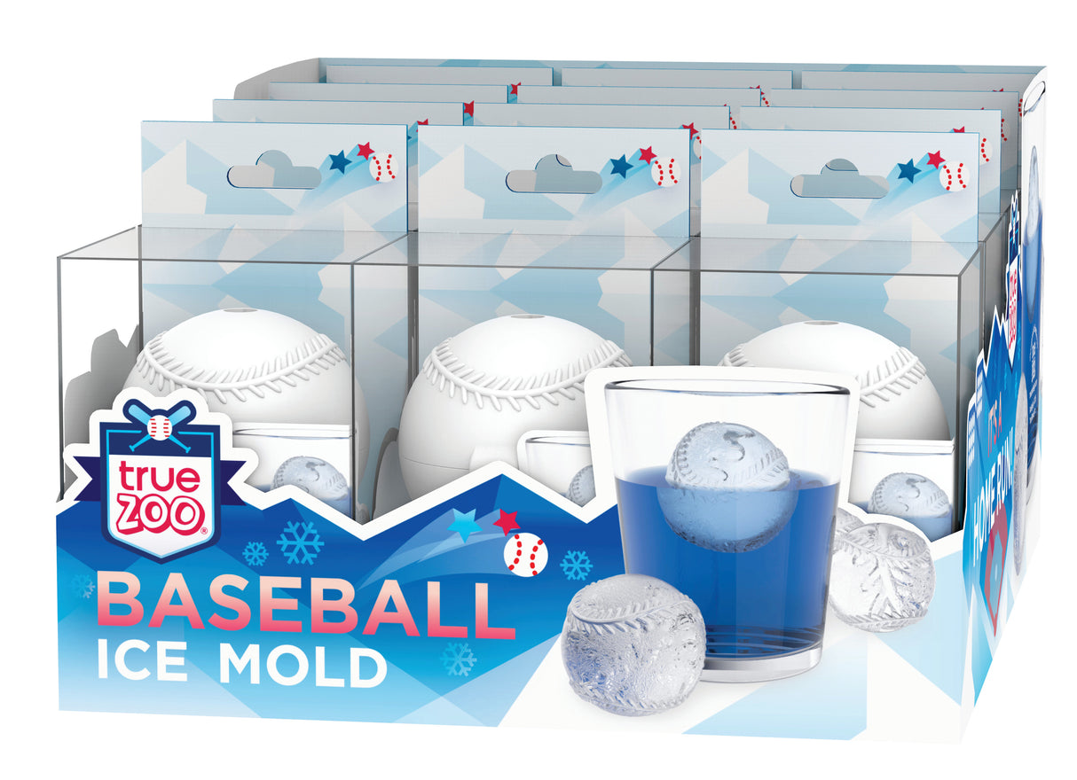 TrueZoo Baseball Silicone Ice Mold, CDU 12ct