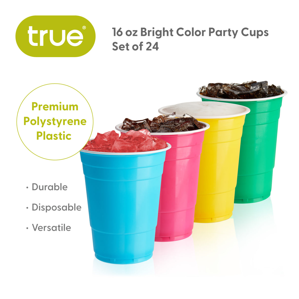 Party 16 oz Plastic Cups in Assorted Neon, 24ct