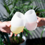 Flexi Aerating Silicone Wine Cups in White, Set of 2