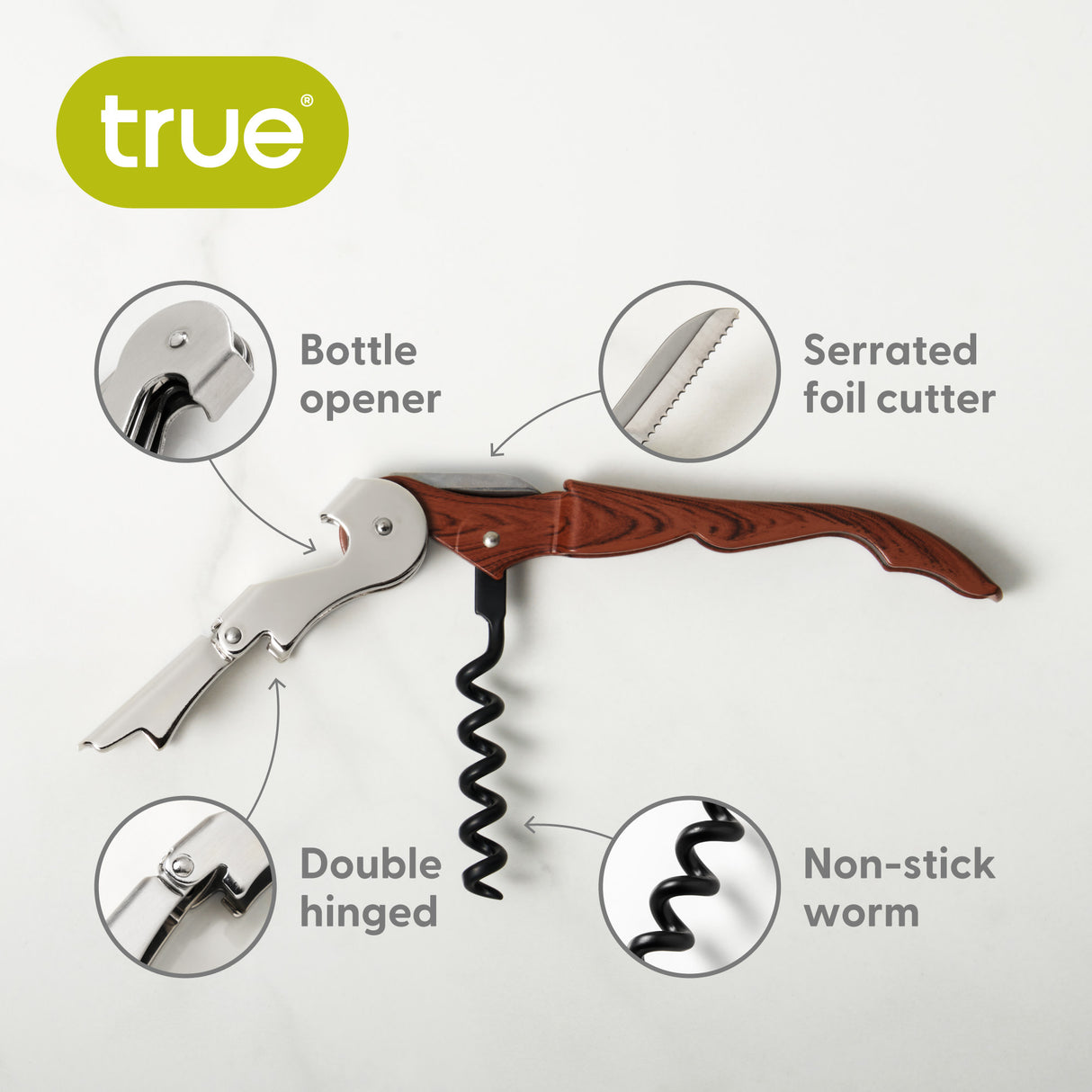 Truetap Waiter's Corkscrew in Wood