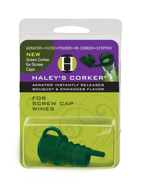 Haley's Corker for Screw Cap Bottles in Green