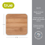 Stack Natural Bamboo Coasters, Set of 4