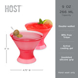 Martini FREEZE Cooling Cup in Punch Pink, Set of 2