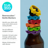 TrueZoo Beernoculars Beer Band Bottle Markers, Set of 6, CDU 12ct