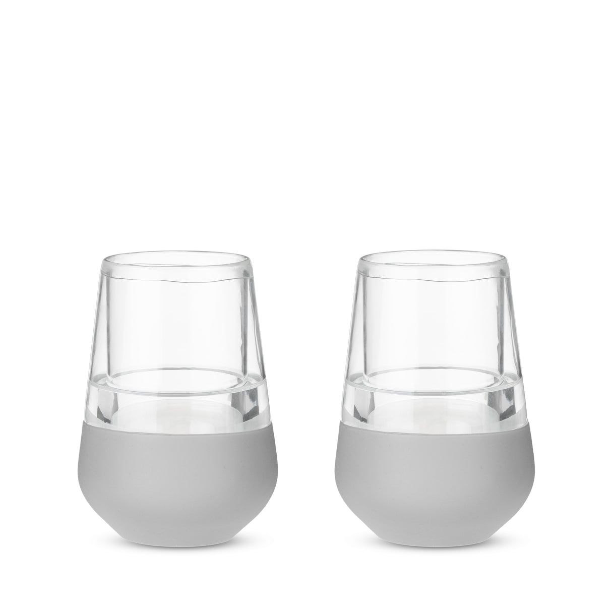 Glass FREEZE Wine Cooling Cup in Gray, Set of 2